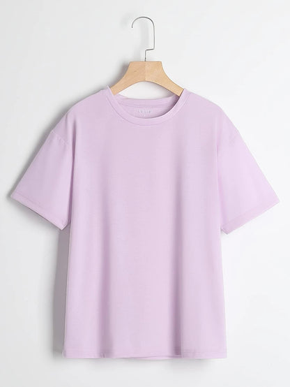 Classic Comfort - Lilac Half Sleeve T-Shirt