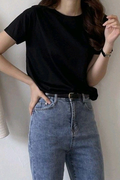 Classic Comfort - Black Half Sleeve T-Shirt